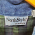 NorthStyle 裏地チェックデニムジップジャケット メンズ L