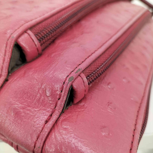 オーストリッチ マルチポケット ショルダーバッグ レディース