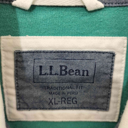 エルエルビーン L.L.Bean ボーダー柄 マルチカラー ショートスリーブポロシャツ メンズ XL-REG