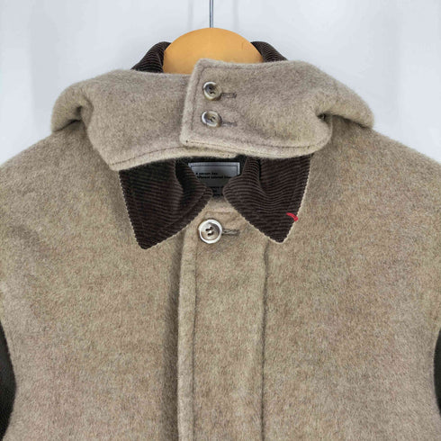 HETEROQROM 襟コーデュロイ アームカウレザー シャギー フーデッドブルゾン メンズ JPN:S