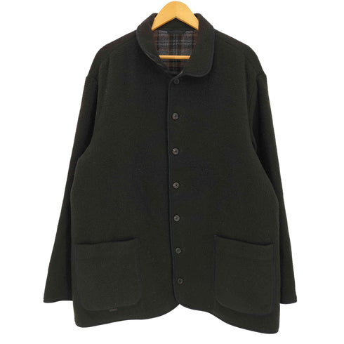 パパス papas ウールナイロン 裏地チェック ハーフステンカラーコート メンズ LL