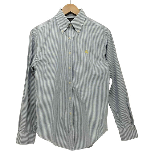 ブルックスブラザーズ BROOKS BROTHERS ストライプ柄 ゴールデンフリース刺繍 ロングスリーブボタンダウンシャツ メンズ import:M