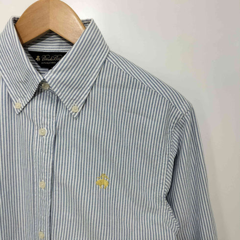 ブルックスブラザーズ BROOKS BROTHERS ストライプ柄 ゴールデンフリース刺繍 ロングスリーブボタンダウンシャツ メンズ import:M