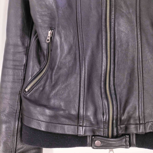 シャマ shama ダブルジップ ラムレザー シングルライダース メンズ 40