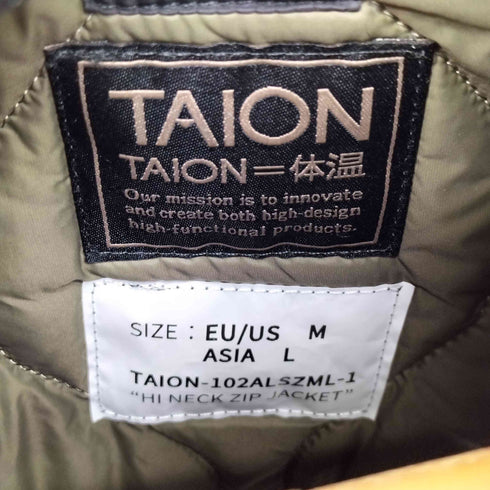 タイオン TAION ミリタリー ハイネックWジップ ダウンジャケット メンズ JPN:L