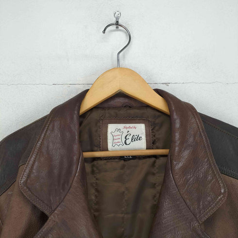 Elite real leather リアルレザーライダースジャケット メンズ LLL