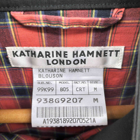 キャサリンハムネットロンドン KATHARINE HAMNETT LONDON 裏地 タータン チェック コットン リネン スイングトップ ハリントン ジャケット メンズ import:M