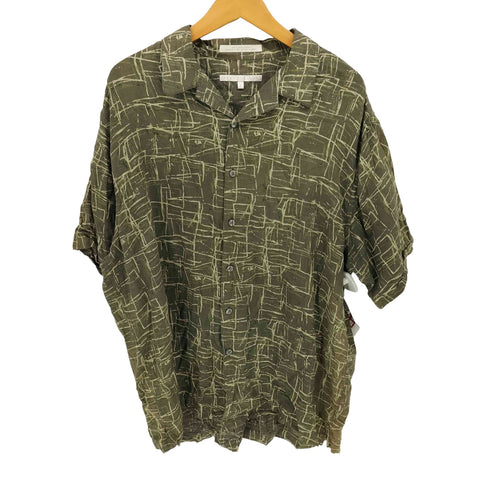 ペリーエリス PERRY ELLIS 90S 総柄 S/S シルクシャツ メンズ JPN:XL