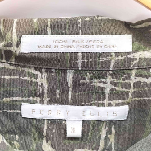 ペリーエリス PERRY ELLIS 90S 総柄 S/S シルクシャツ メンズ JPN:XL