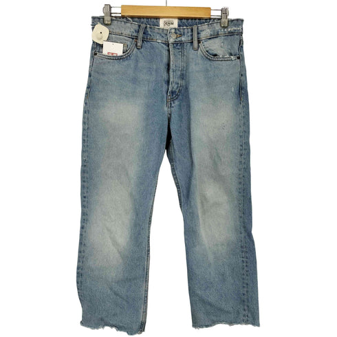 ザラ ZARA ダメージ加工 ボタンフライ ストレートデニムパンツ レディース