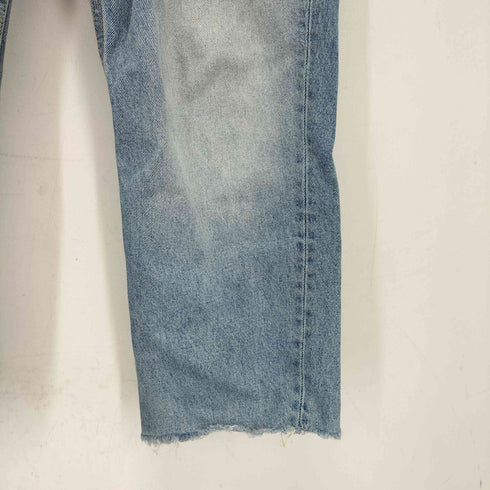 ザラ ZARA ダメージ加工 ボタンフライ ストレートデニムパンツ レディース