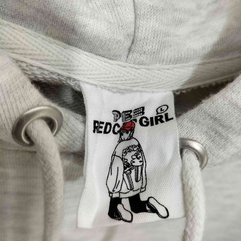 RED CAP GIRL 24SS PEZコラボ ビッグシルエット フロントプリント ロゴ刺繍 プルオーバーパーカー メンズ JPN:L