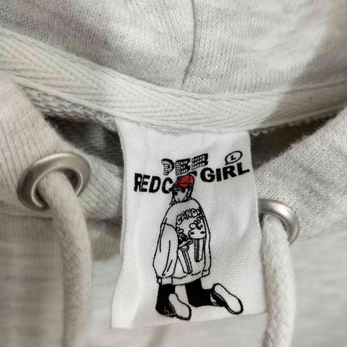 RED CAP GIRL 24SS PEZコラボ ビッグシルエット フロントプリント ロゴ刺繍 プルオーバーパーカー メンズ JPN:L