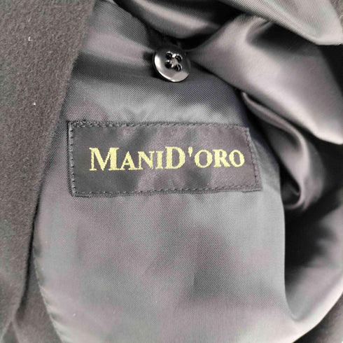 MANID'ORO 日本製 カシミヤ100% ラグランスリーブ 比翼 ステンカラー コート メンズ