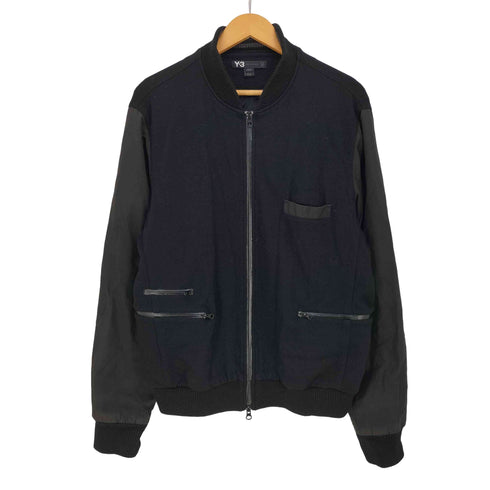 ワイスリー Y-3 ウール プリマロフト 袖切替 ダブルジップ スタジャン メンズ import:M