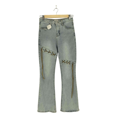 FOLLOWIN レースデザインフレアデニムパンツ Y2K レディース M