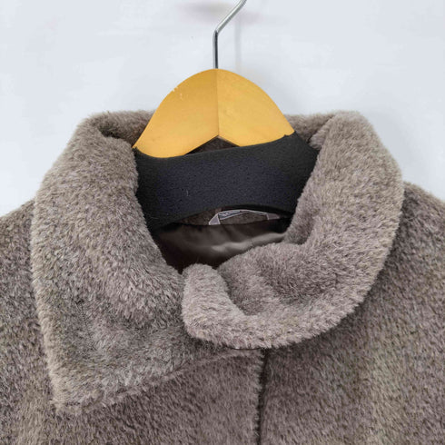 マックスマーラ MAX MARA 白タグ ウールアルパカ シャギーロングコート レディース J 40
