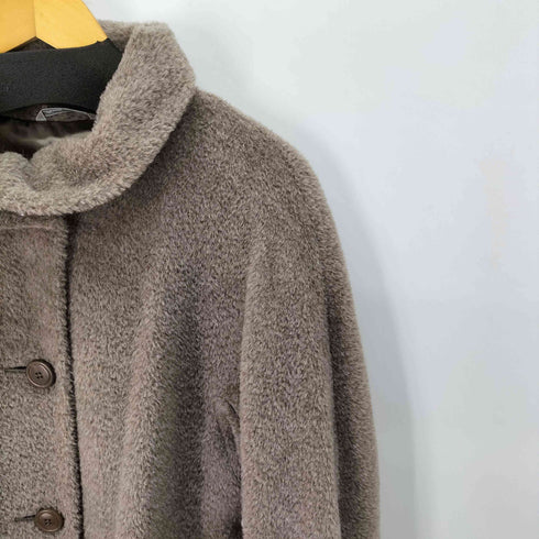 マックスマーラ MAX MARA 白タグ ウールアルパカ シャギーロングコート レディース J 40