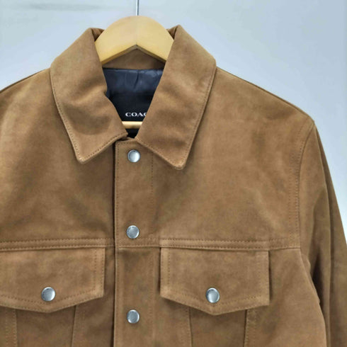 コーチ COACH SUEDE LEATHER JACKET スエード レザー トラッカー ジャケット メンズ import:XS