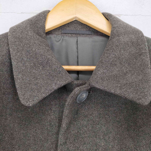 MEN’S CIRCLE カシミア混ヘリンボーン比翼ウールステンカラーコート メンズ JPN:L
