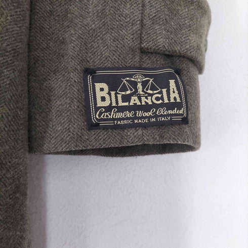MEN’S CIRCLE カシミア混ヘリンボーン比翼ウールステンカラーコート メンズ JPN:L