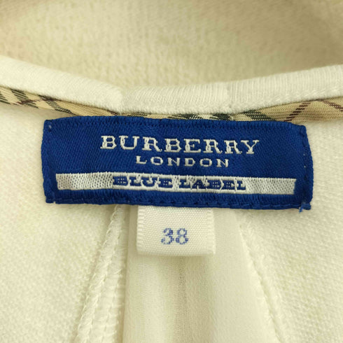 バーバリーブルーレーベル BURBERRY BLUE LABEL ロゴ刺繍 パフスリーブ バックレース S/S レディース EUR:38