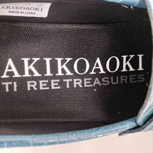 AKIKOAOKI THREE TREASURES Regulated Gravity crocodile textured pattern Blue レディース 25cm