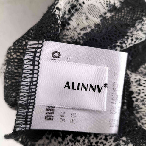 ALINNV STUDIO ゼブラ柄デザインワンピース Y2K レディース