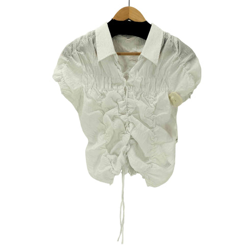 マウジー moussy 25SS SHIRRING RIBBON シャツ レディース FREE
