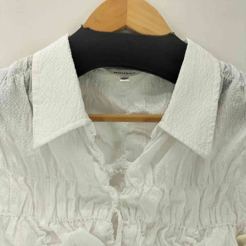 マウジー moussy 25SS SHIRRING RIBBON シャツ レディース FREE
