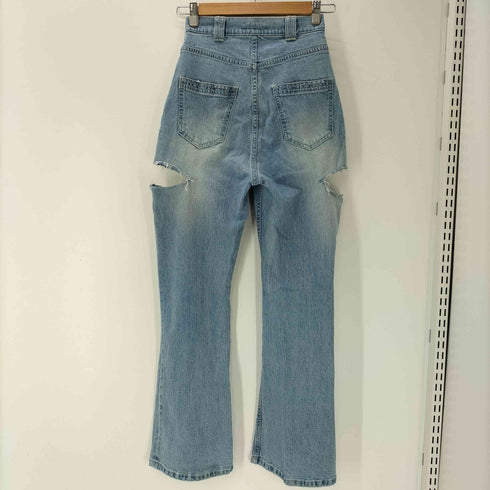 ウィルフリー willfully 22AW side notch asymmetry belt denim サイドノッチ アシンメトリー ベルト デニム パンツ レディース FREE
