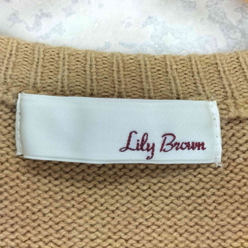 リリーブラウン Lily Brown フロントデザインニットベスト レディース F