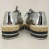 プラダ PRADA シルバー メタリック ウイングチップ シューズ レディース 35 1/2