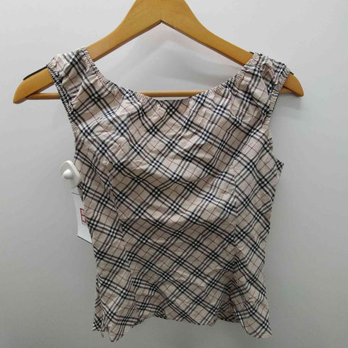 バーバリーブルーレーベル BURBERRY BLUE LABEL ノバチェック リボン キャミ トップス レディース 36