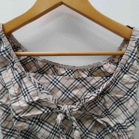 バーバリーブルーレーベル BURBERRY BLUE LABEL ノバチェック リボン キャミ トップス レディース 36