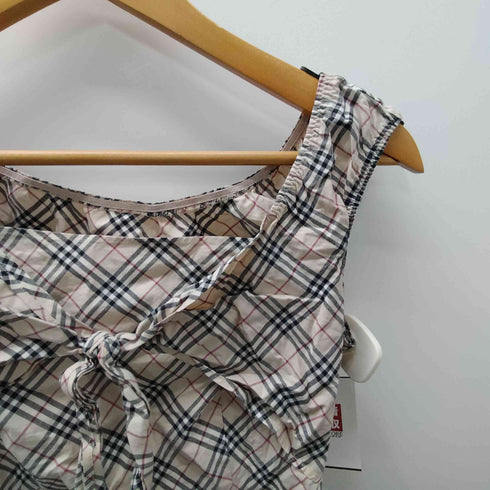 バーバリーブルーレーベル BURBERRY BLUE LABEL ノバチェック リボン キャミ トップス レディース 36