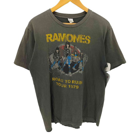 BUNNY RABBITボディ パンクロックバンドプリント クルーネック S/S Tシャツ メンズ