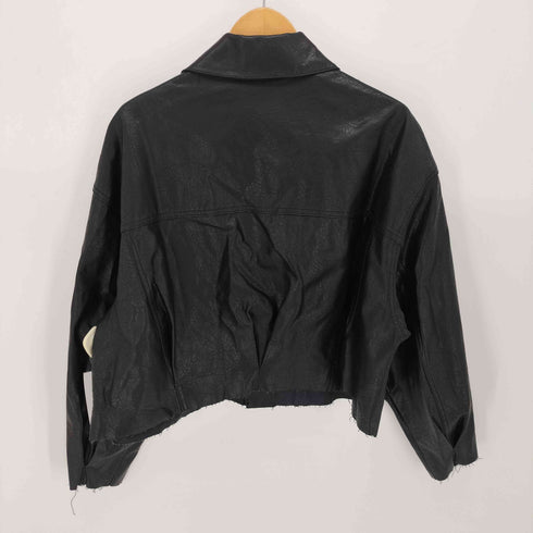 ザラ ZARA Leather Trucker Jacket レザー トラッカー ジャケット レディース import:L