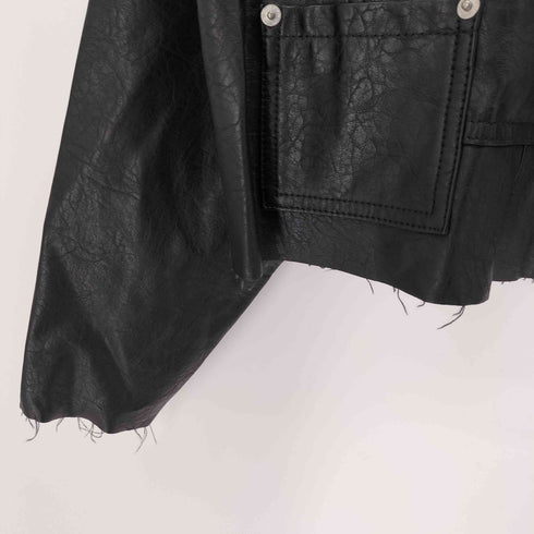 ザラ ZARA Leather Trucker Jacket レザー トラッカー ジャケット レディース import:L