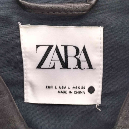 ザラ ZARA Leather Trucker Jacket レザー トラッカー ジャケット レディース import:L