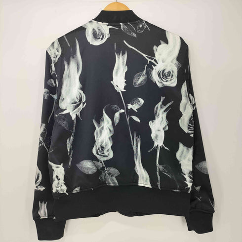 エイチアンドエム H&M 薔薇 炎 総柄 リバーシブル MA-1 ナイロン ブルゾン メンズ import:S