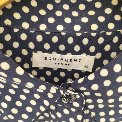エキプモンフェム EQUIPMENT FEMME シルク フロントボタン レギュラーカラーシャツ レディース XS