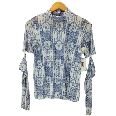 サハラ sahara 22SS 2way Wall Design Tops 総柄 シアー セカンドスキン レディース FREE