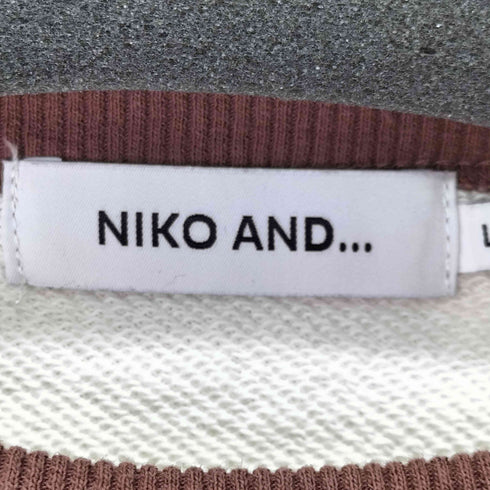 ニコアンド niko and... フードプリントラグランスウェットトップス レディース JPN:L