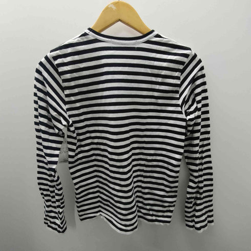 プレイコムデギャルソン PLAY COMME des GARCONS AD2022 ハート ワンポイント ロゴ ワッペン ボーダー カットソー レディース JPN:M