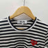 プレイコムデギャルソン PLAY COMME des GARCONS AD2022 ハート ワンポイント ロゴ ワッペン ボーダー カットソー レディース JPN:M