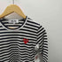 プレイコムデギャルソン PLAY COMME des GARCONS AD2022 ハート ワンポイント ロゴ ワッペン ボーダー カットソー レディース JPN:M