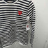プレイコムデギャルソン PLAY COMME des GARCONS AD2022 ハート ワンポイント ロゴ ワッペン ボーダー カットソー レディース JPN:M