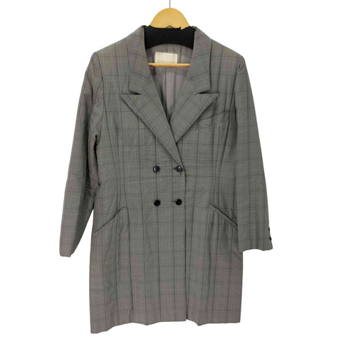 SEIGIRO SILK100 シルク100 グレンチェック 中綿ロングジャケット レディース