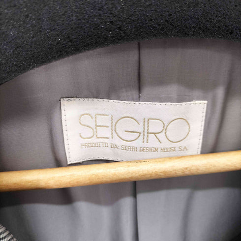 SEIGIRO SILK100 シルク100 グレンチェック 中綿ロングジャケット レディース